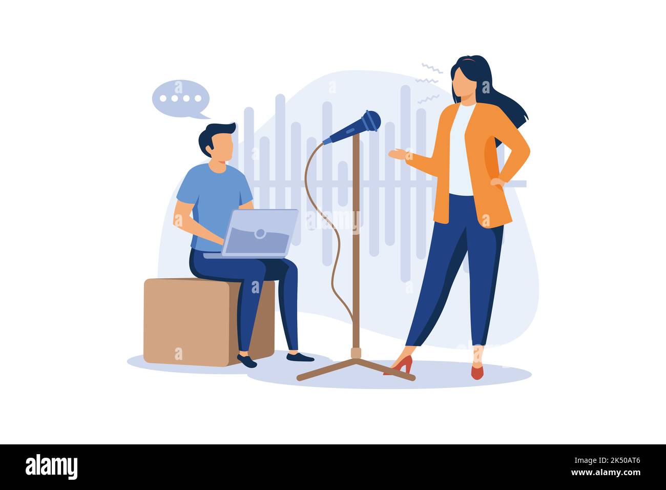 Voice and speech training illustration exclusive design inspiration Stock Vector