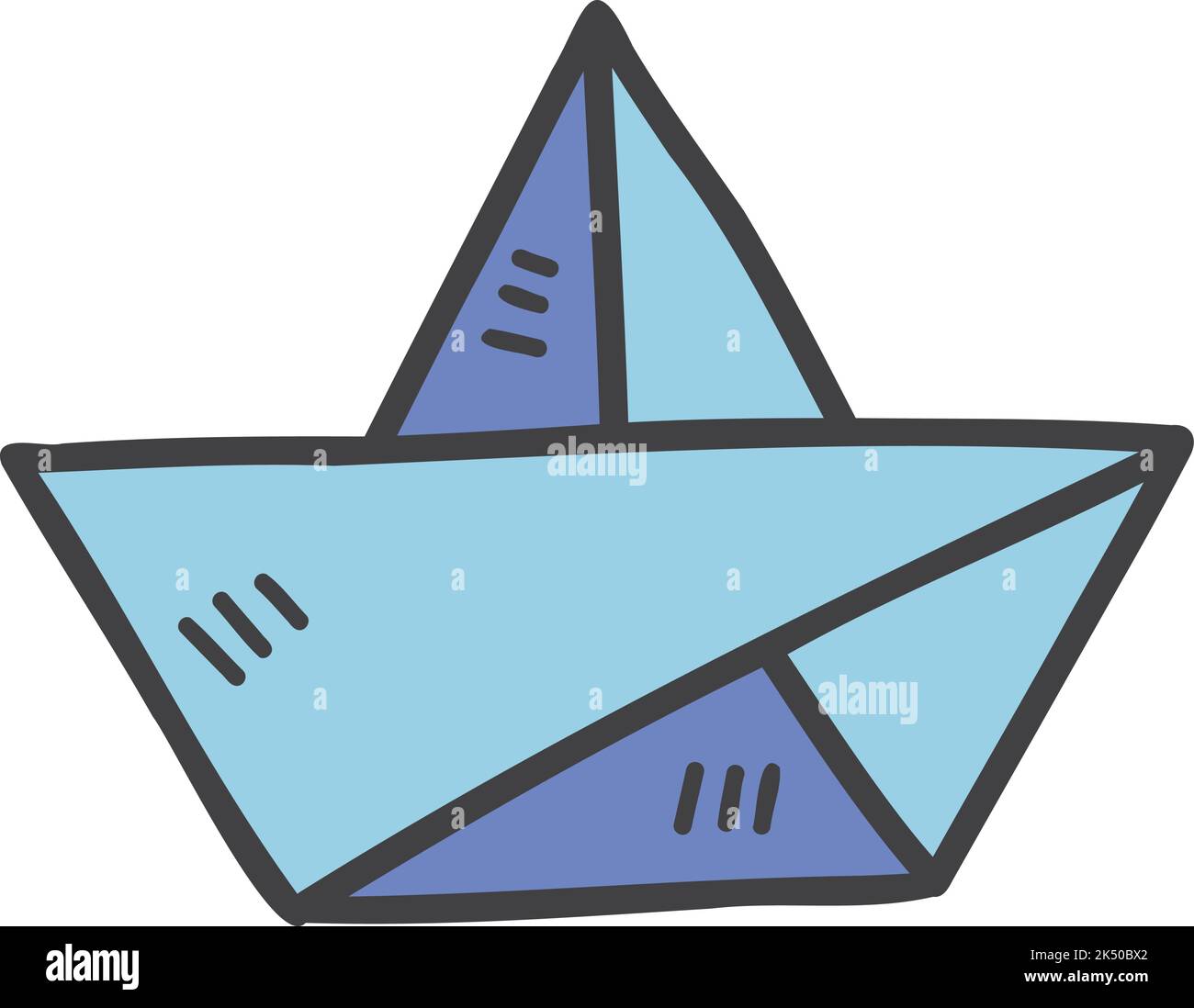  Foto zu Hand Drawn paper boat for kids illustration isolated on background 