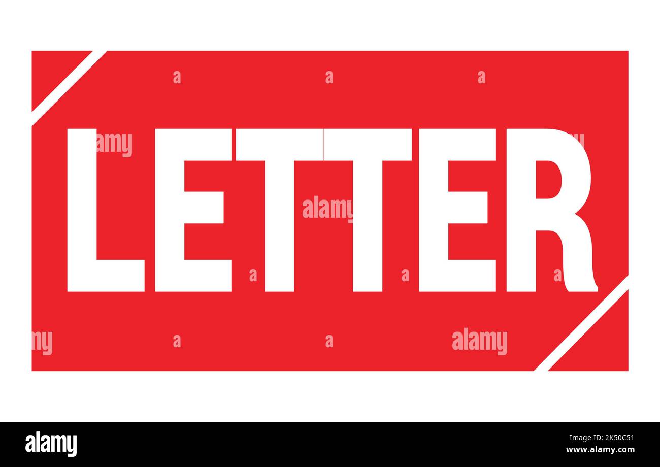 LETTER text written on red rectangle stamp sign Stock Photo - Alamy
