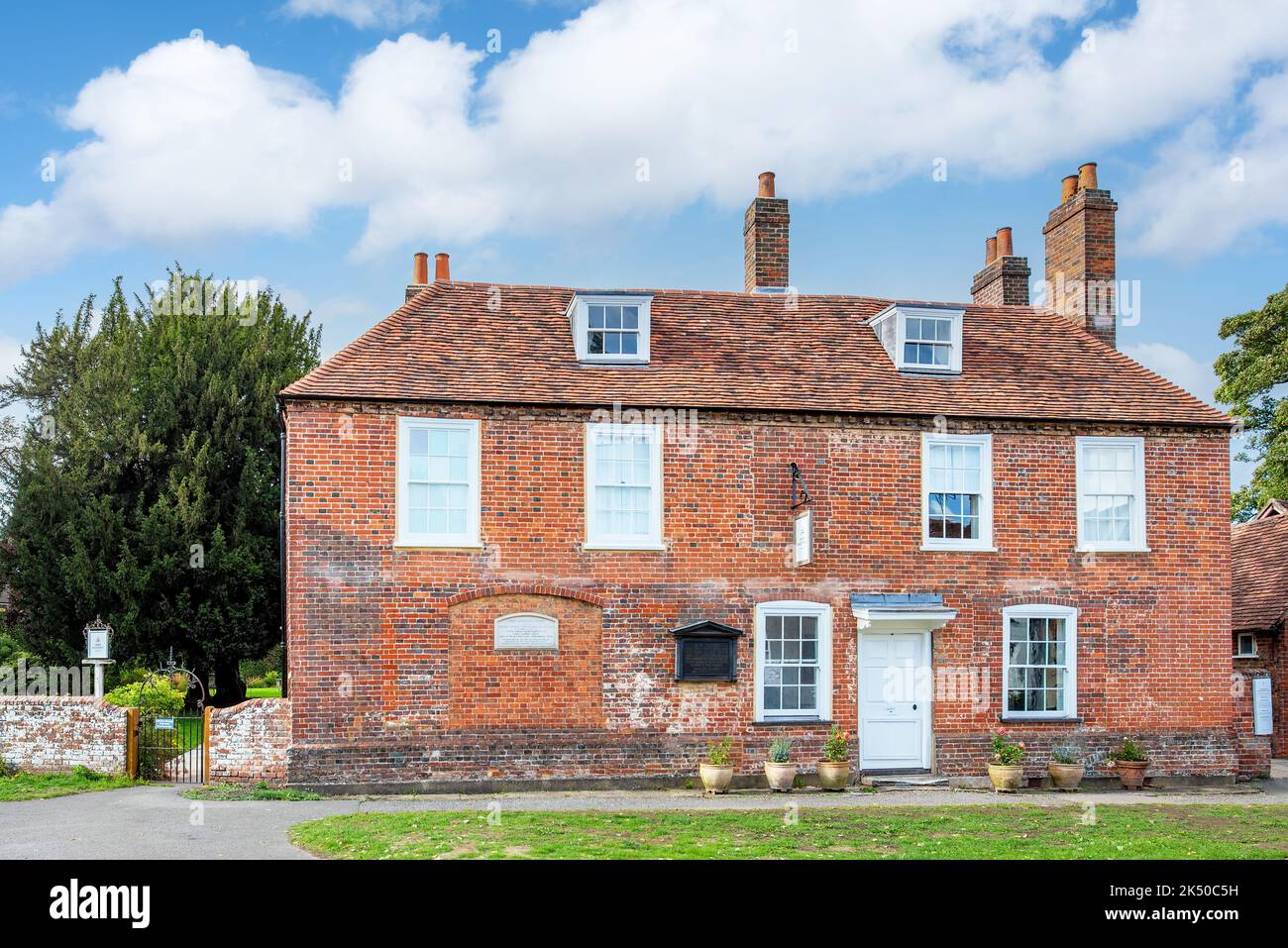 Chawton, Hampshire; October 4, 2022 An exterior view of Jane Austens