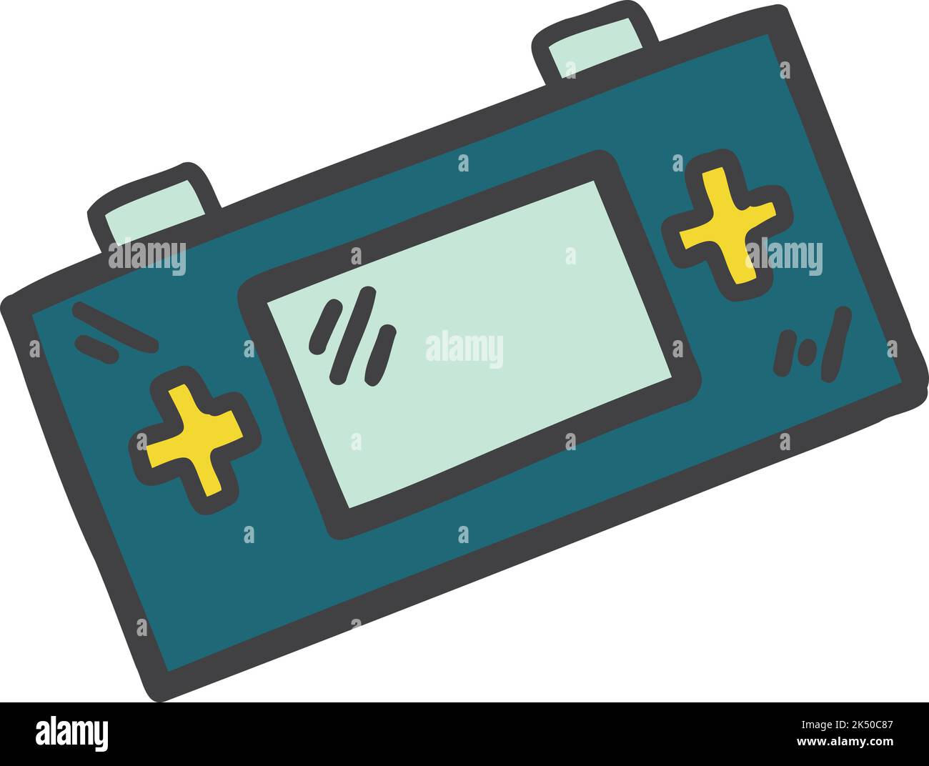 Hand Drawn portable game console illustration isolated on background ...