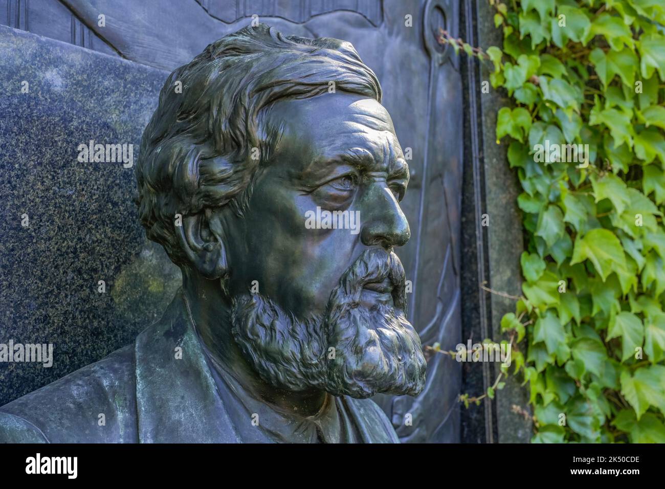 Grab Wilhelm Liebknecht, Gedenkstätte der Sozialisten, Zentralfriedhof Friedrichsfelde, Gudrunstraße, Lichtenberg, Berlin, Deutschland Stock Photo