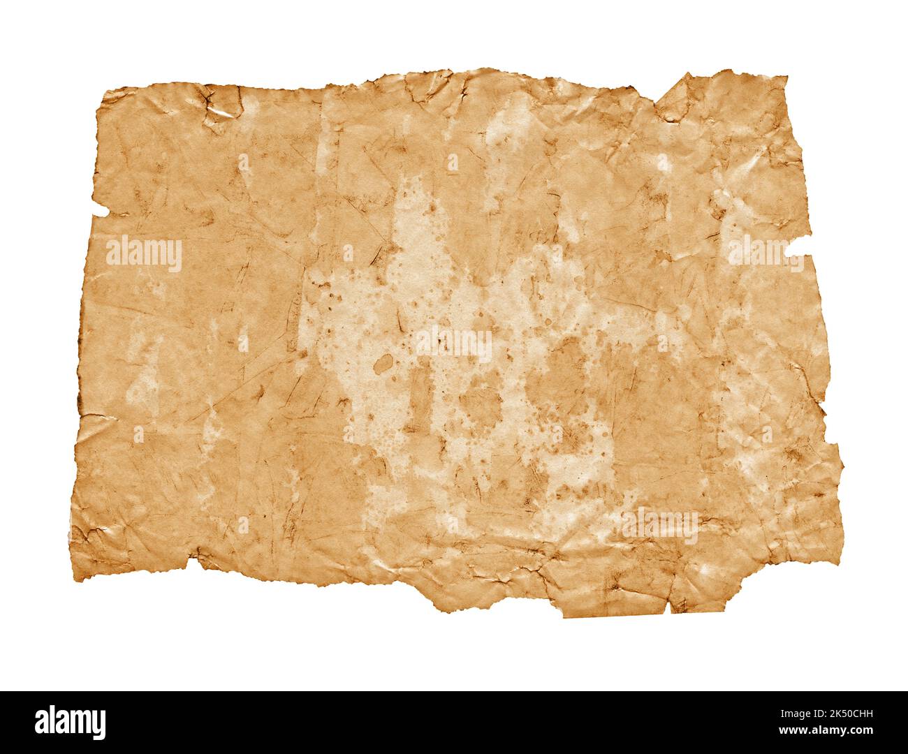 Old crumpled parchment paper texture background. Vintage wallpaper