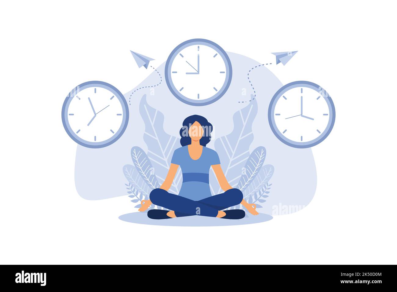 concept of meditation during working hours, break, health benefits of