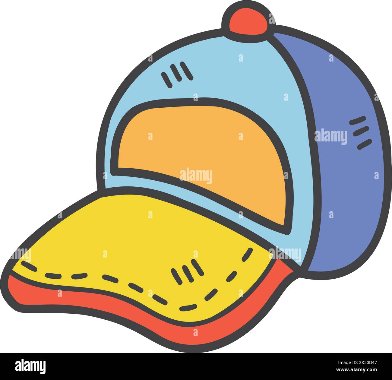 Hand Drawn baseball cap illustration isolated on background Stock ...
