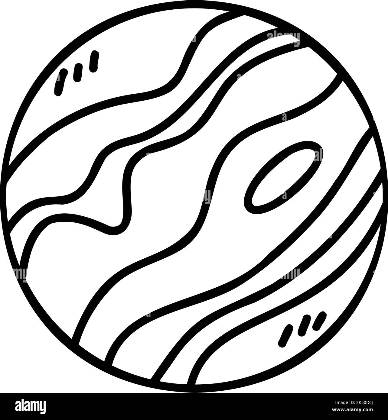 Hand Drawn planet illustration isolated on background Stock Vector