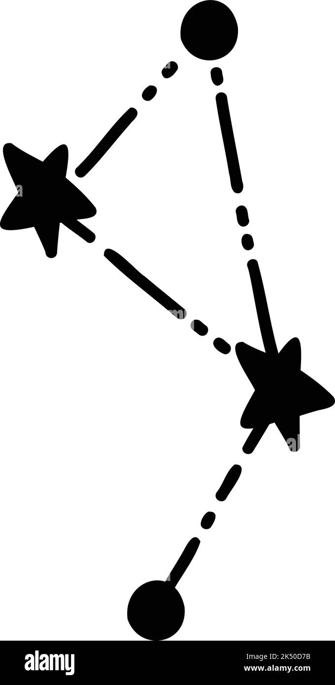 Hand Drawn constellation illustration isolated on background Stock ...