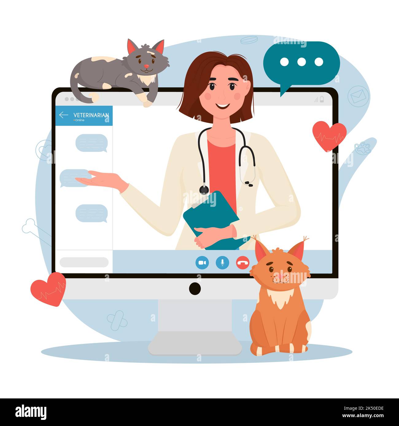 Veterinary doctor appointment. Online veterinarian consultation. Pet