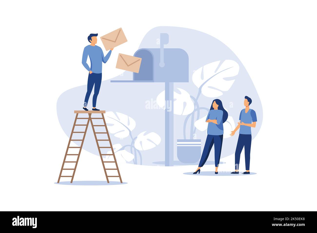 mailbox with letters, receiving letters, sorting,  mail or mobile