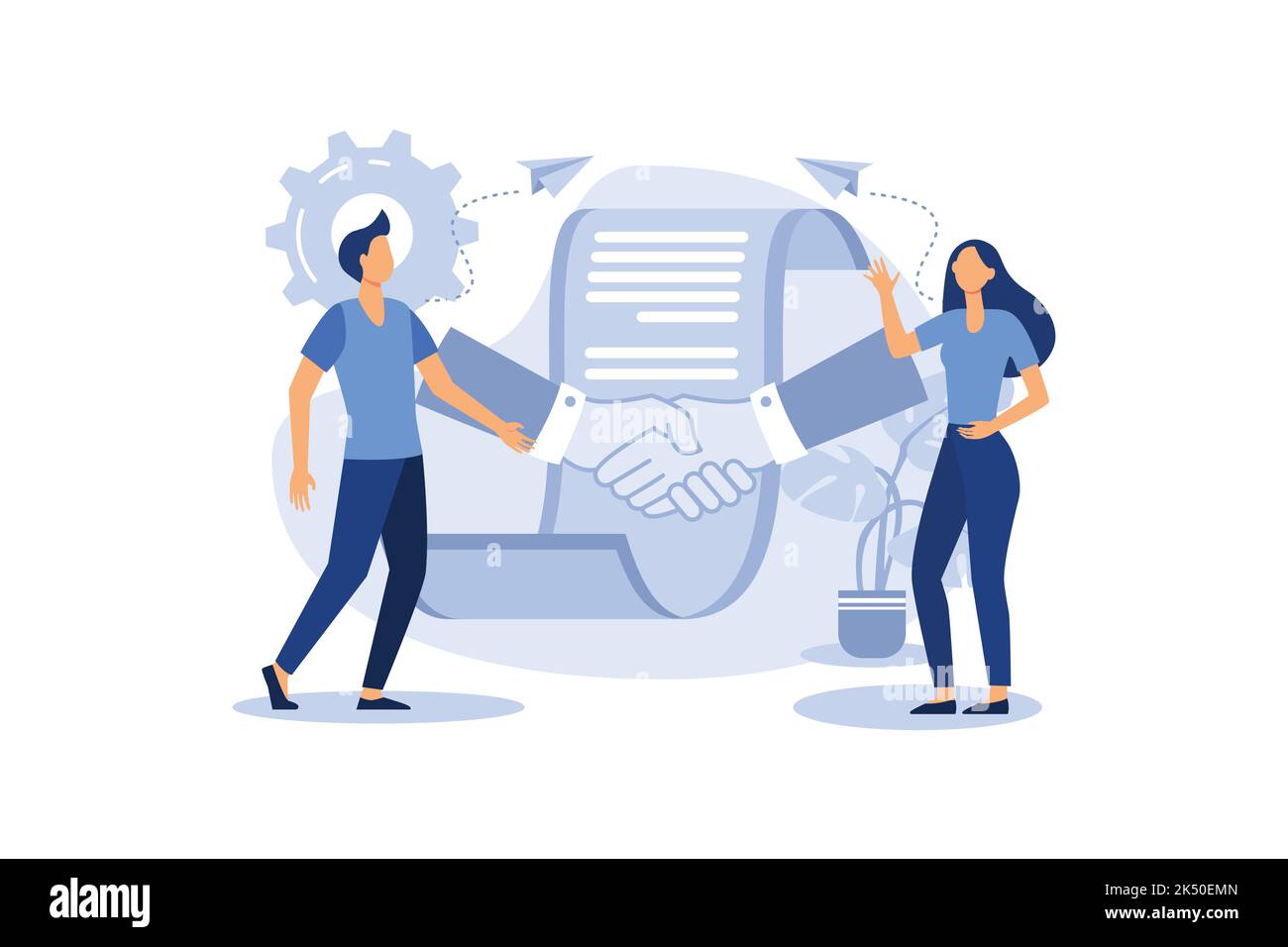 handshake, conclusion of a contract, successful partnership, cooperation vector flat modern design illustration Stock Vector