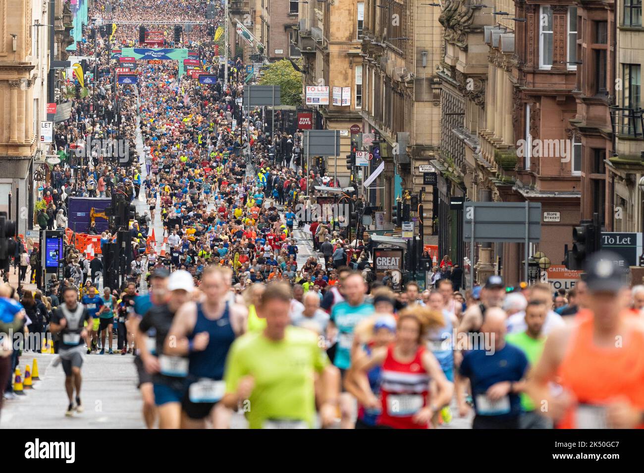 Great Scottish Run half marathon runners in Glasgow, Scotland, UK