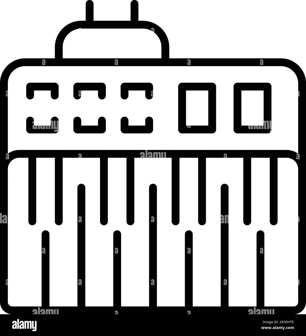 Synthesizer panel icon outline vector. Dj music. Mixer control Stock