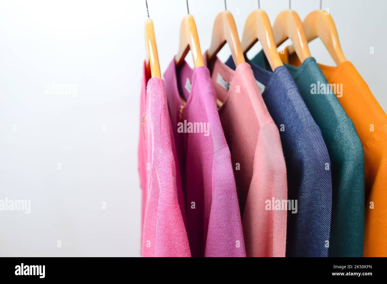 Colourful cloth for sale at the market isolated with white background