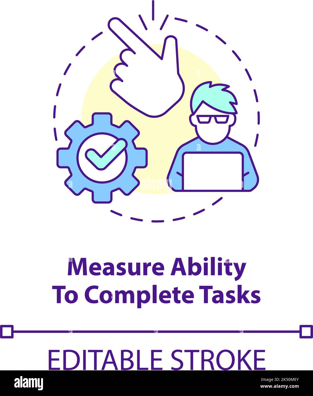 Measure ability to complete tasks concept icon Stock Vector Image & Art ...