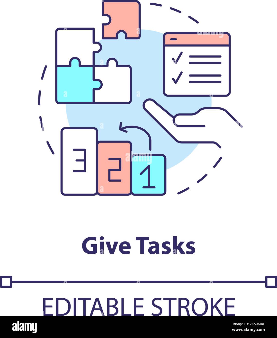 Give tasks concept icon Stock Vector