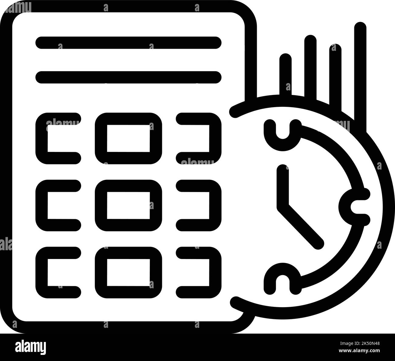 Job calculator icon outline vector. Increase task. Office system Stock