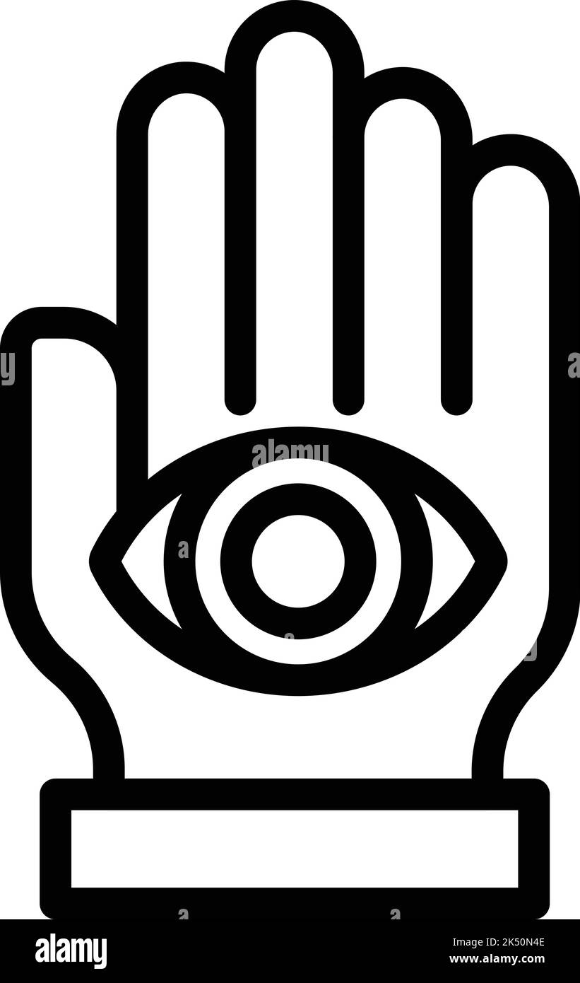 Keep open eye icon outline vector. Mind health. Body exercise Stock ...