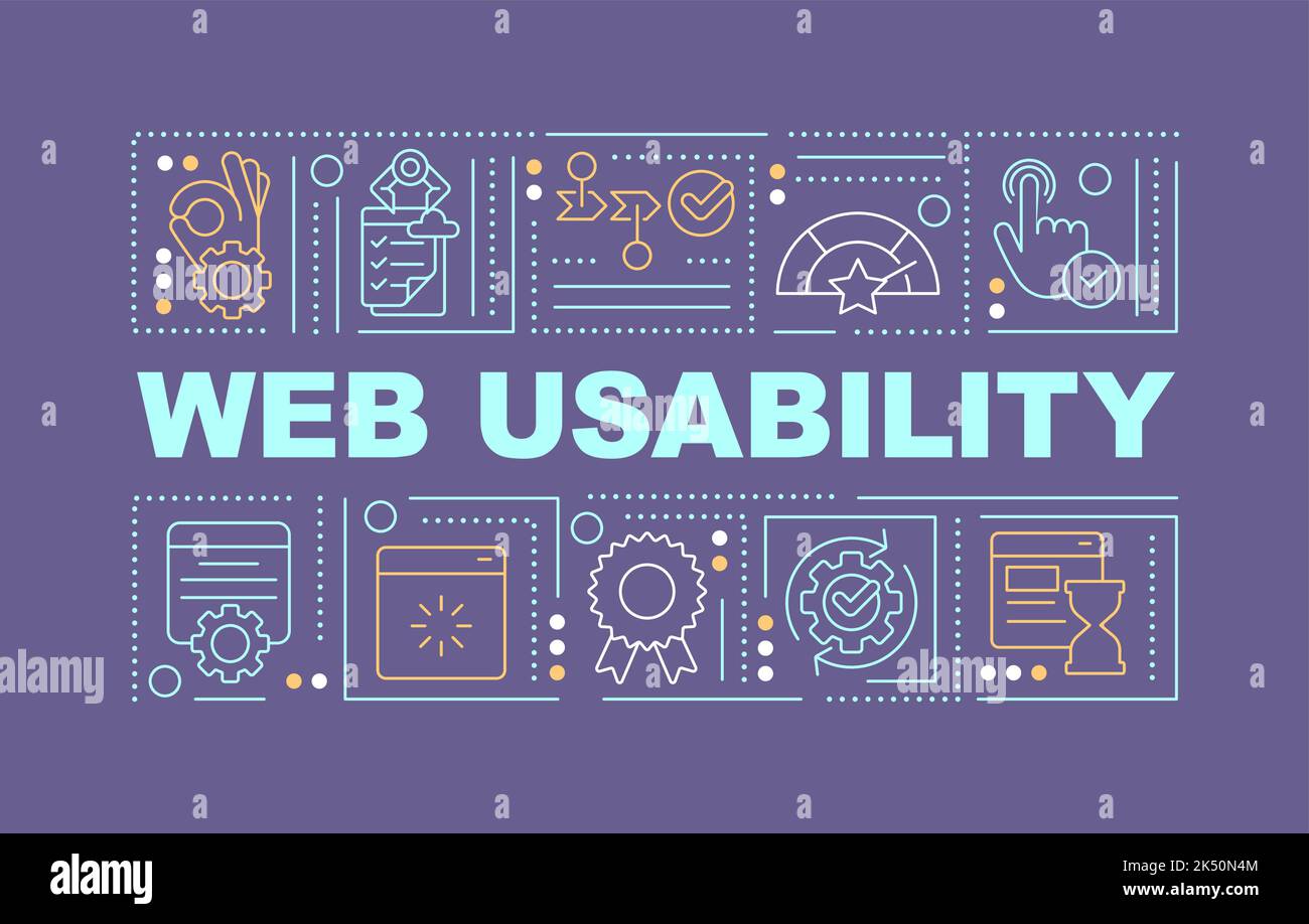 Website usability word concepts violet banner Stock Vector