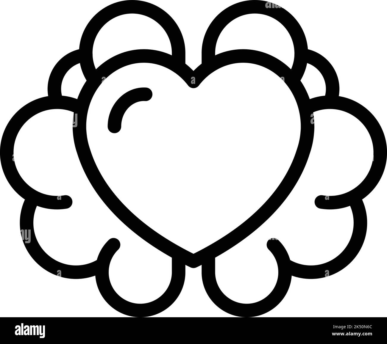 Love in brain icon outline vector. Mind health. Balance energy Stock ...