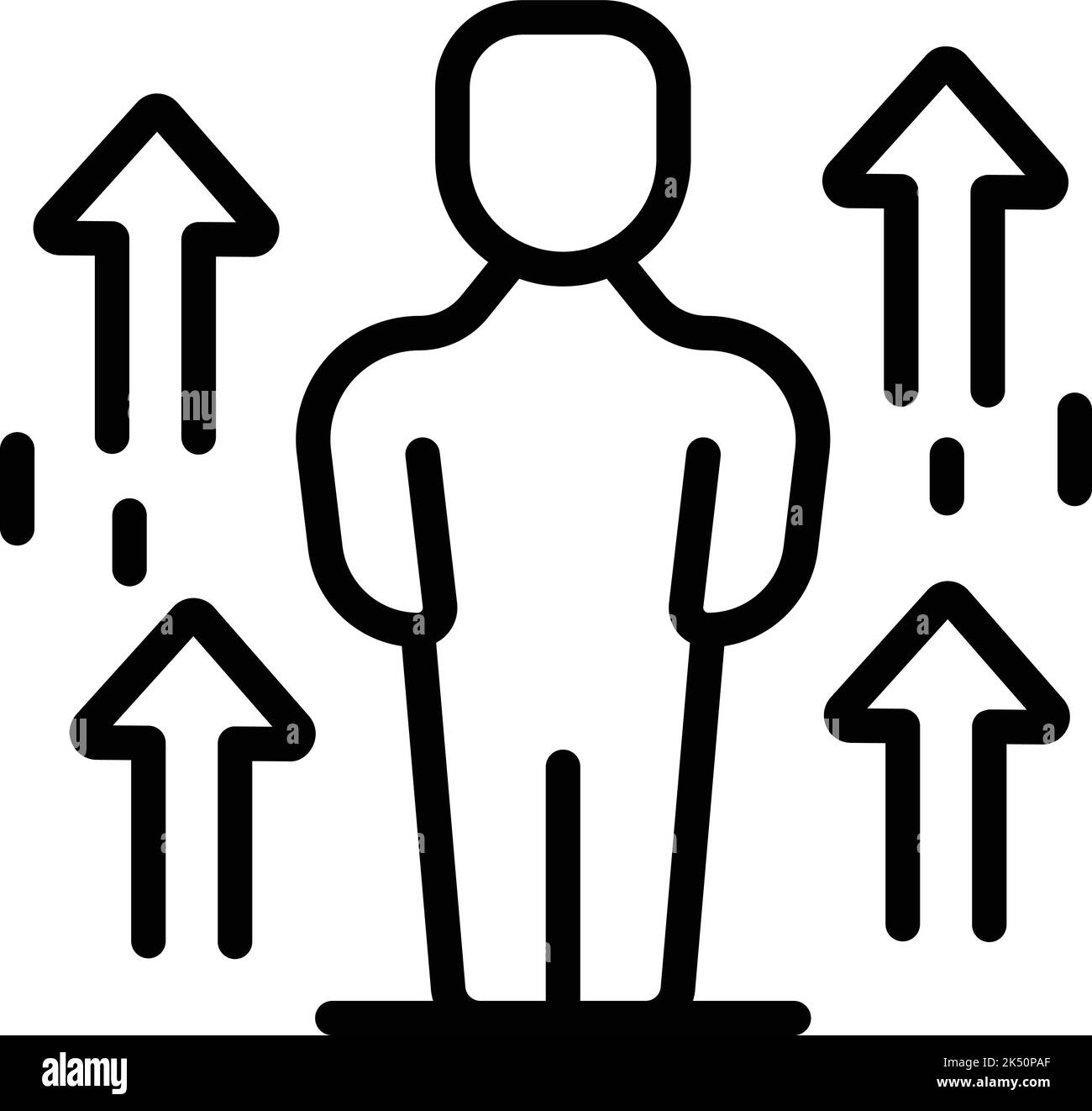 Smart level up icon outline vector. Professional career. Business