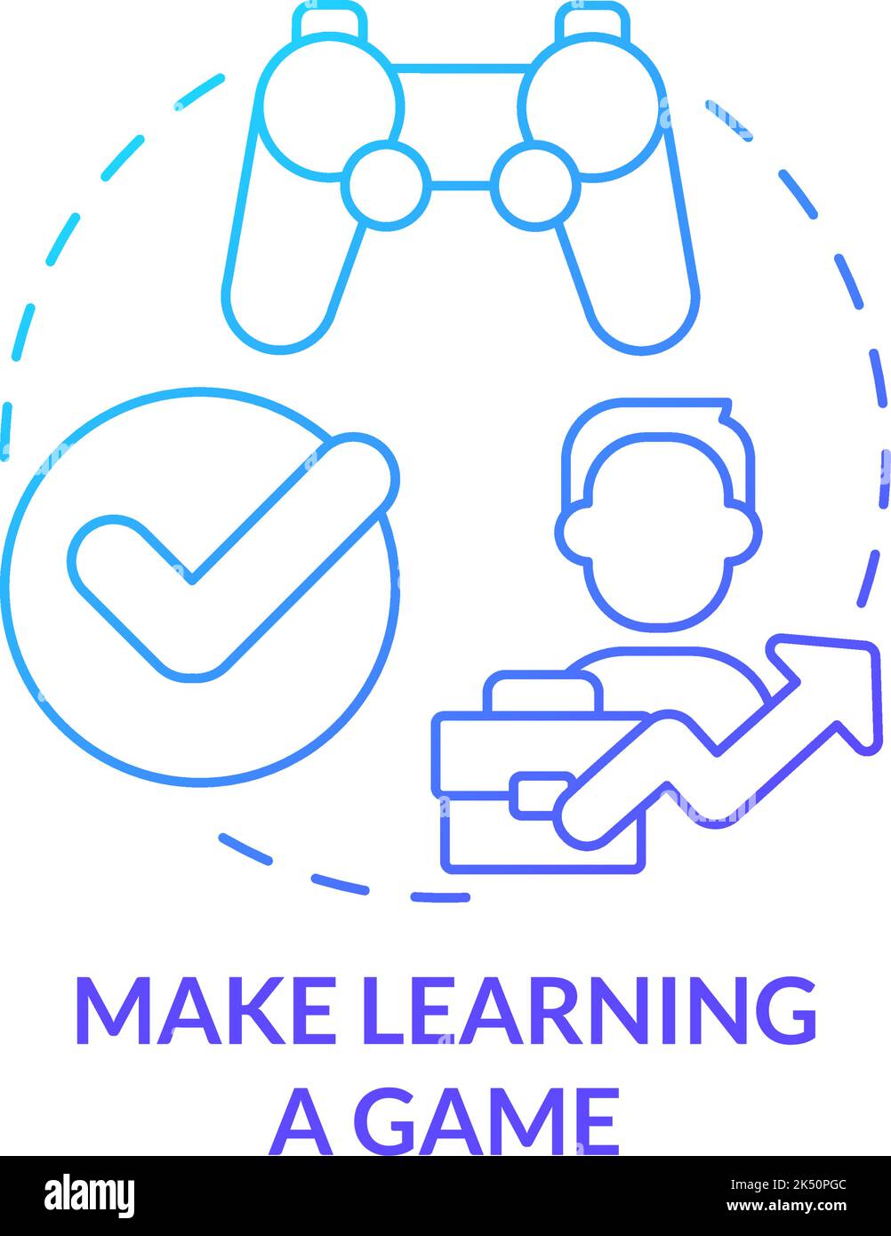 Make learning game blue gradient concept icon Stock Vector Image & Art ...