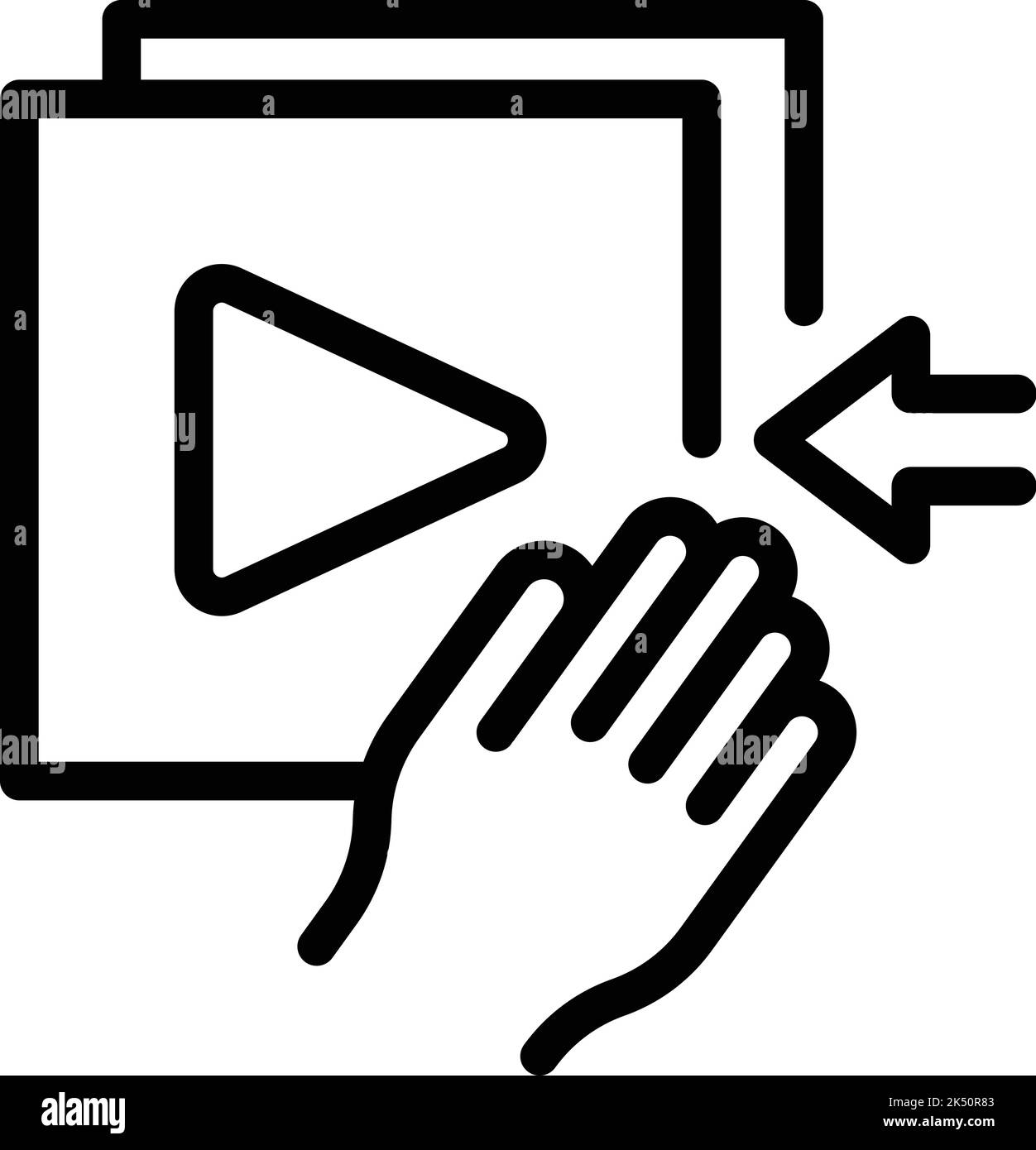 Take touch icon outline vector. App phone. Screen digital Stock Vector