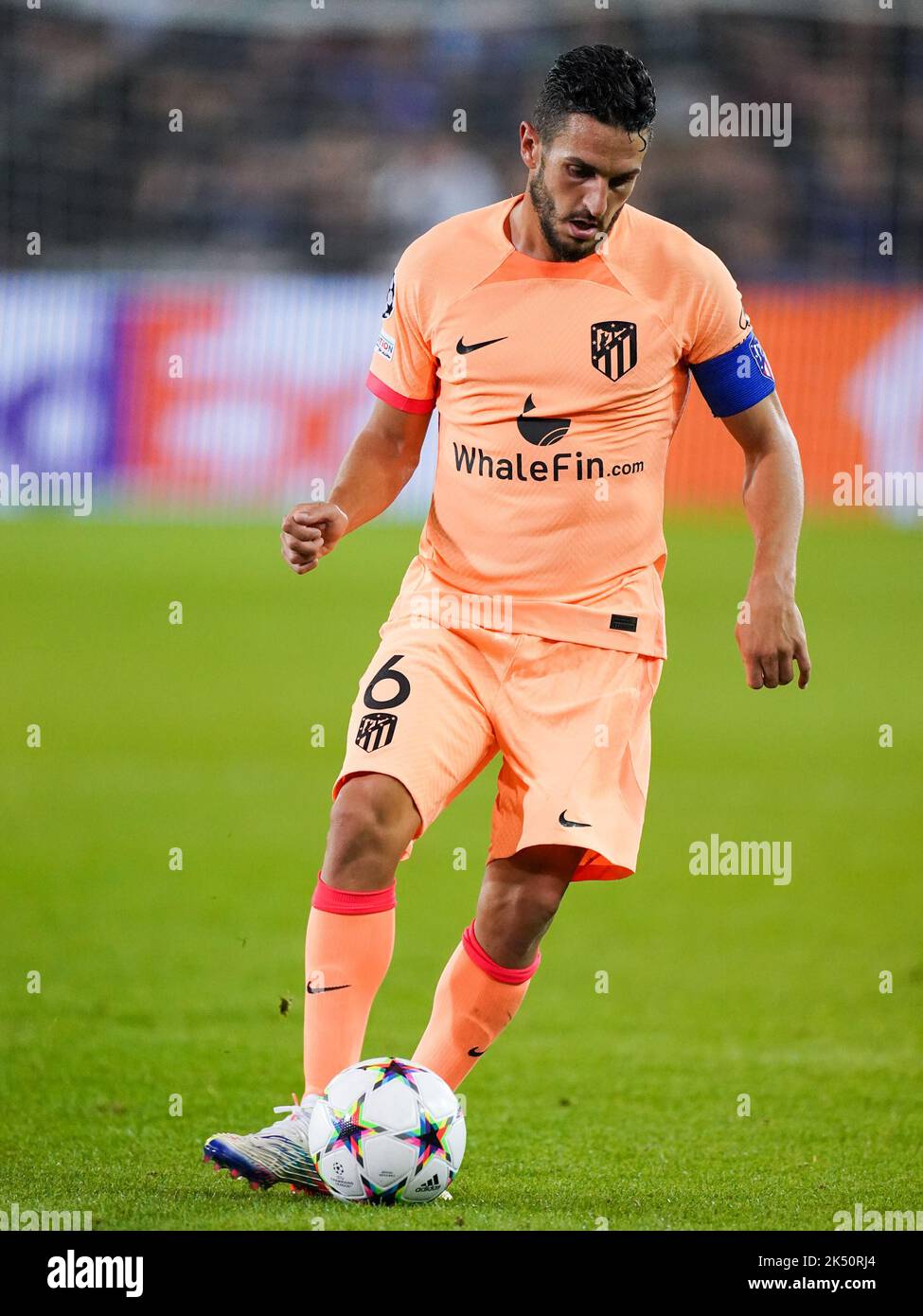 BRUGGES, BELGIUM - OCTOBER 4: Koke of Atletico Madrid runs with the ball during the Group B - UEFA Champions League match between Club Brugge KV and Atletico Madrid at the Jan Breydelstadion on October 4, 2022 in Brugges, Belgium (Photo by Joris Verwijst/Orange Pictures) Stock Photo