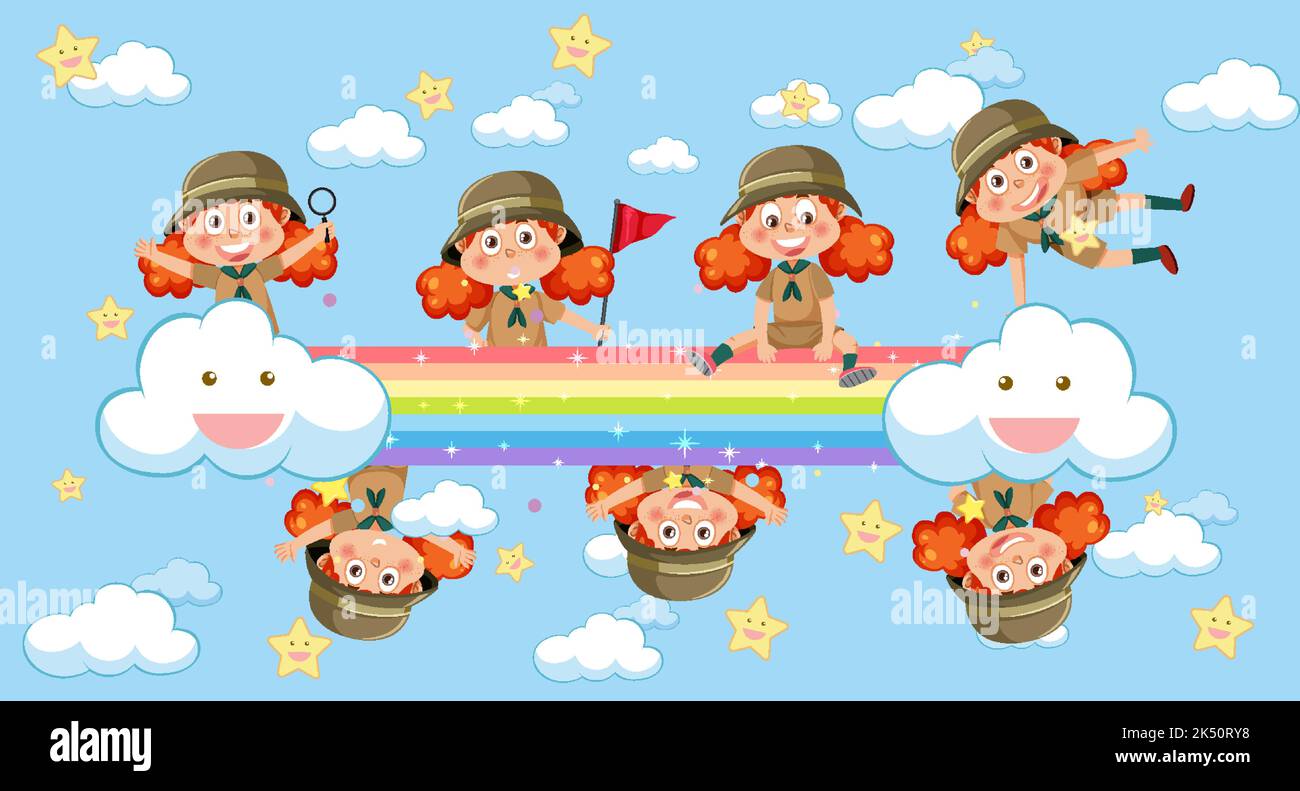 Kids playground in the park with rainbow in the sky at daytime cartoon  style Stock Vector Image & Art - Alamy