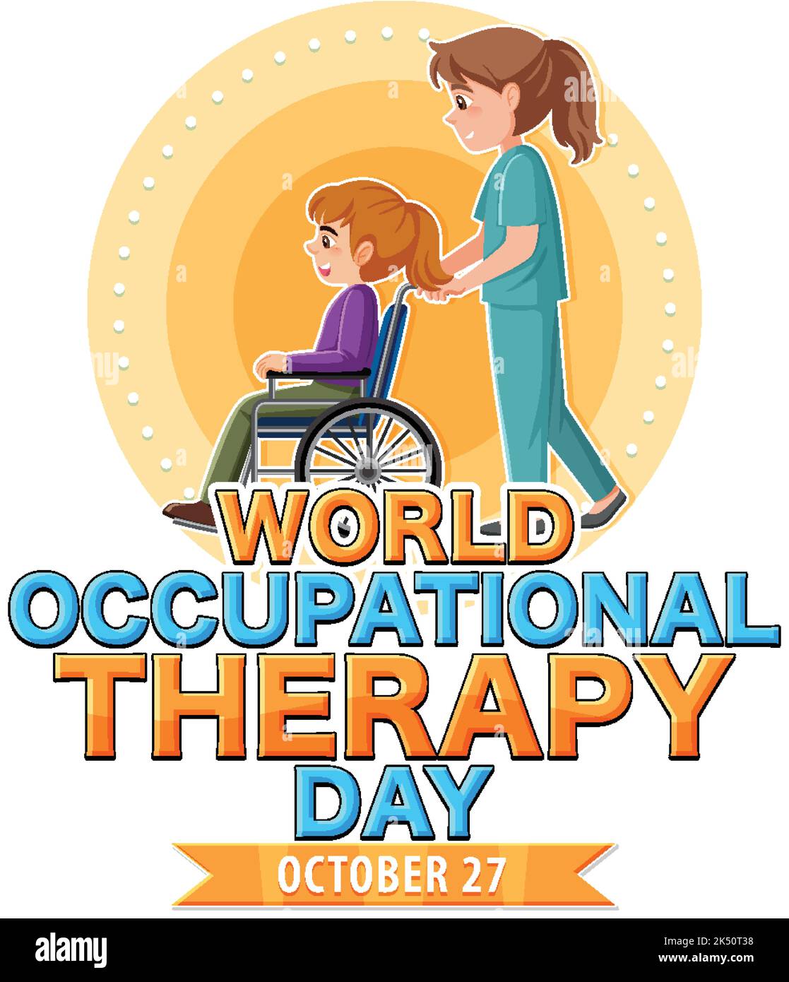 World occupational therapy day text banner design illustration Stock