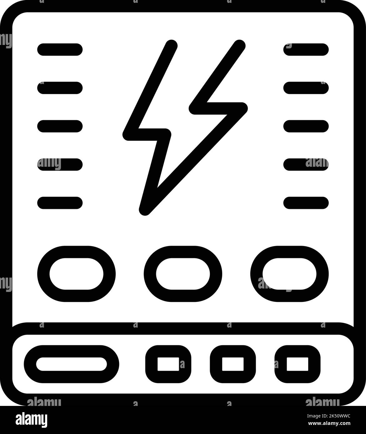 Laptop powerbank icon outline vector. Solar electric. Low services Stock Vector
