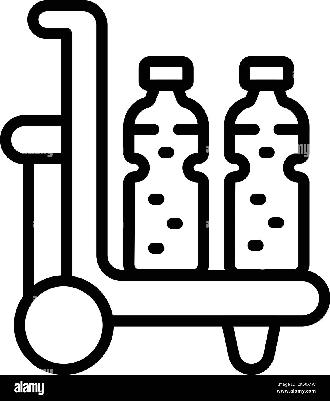 Water bottle cart icon outline vector. Cooler company. Office delivery Stock Vector