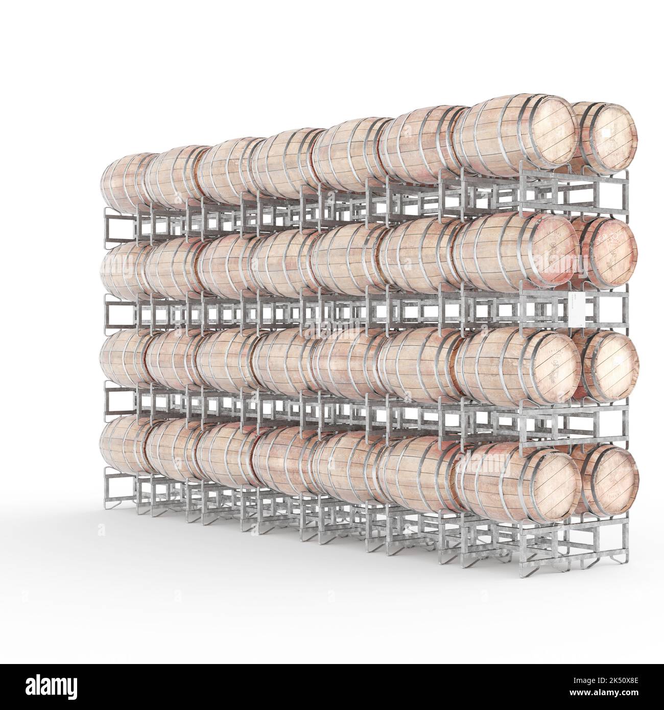 The 3d rendering of wine barrel racks Stock Photo - Alamy