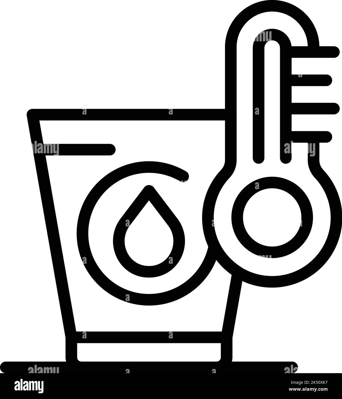 Water glass temperature icon outline vector. Truck bottle. Delivery