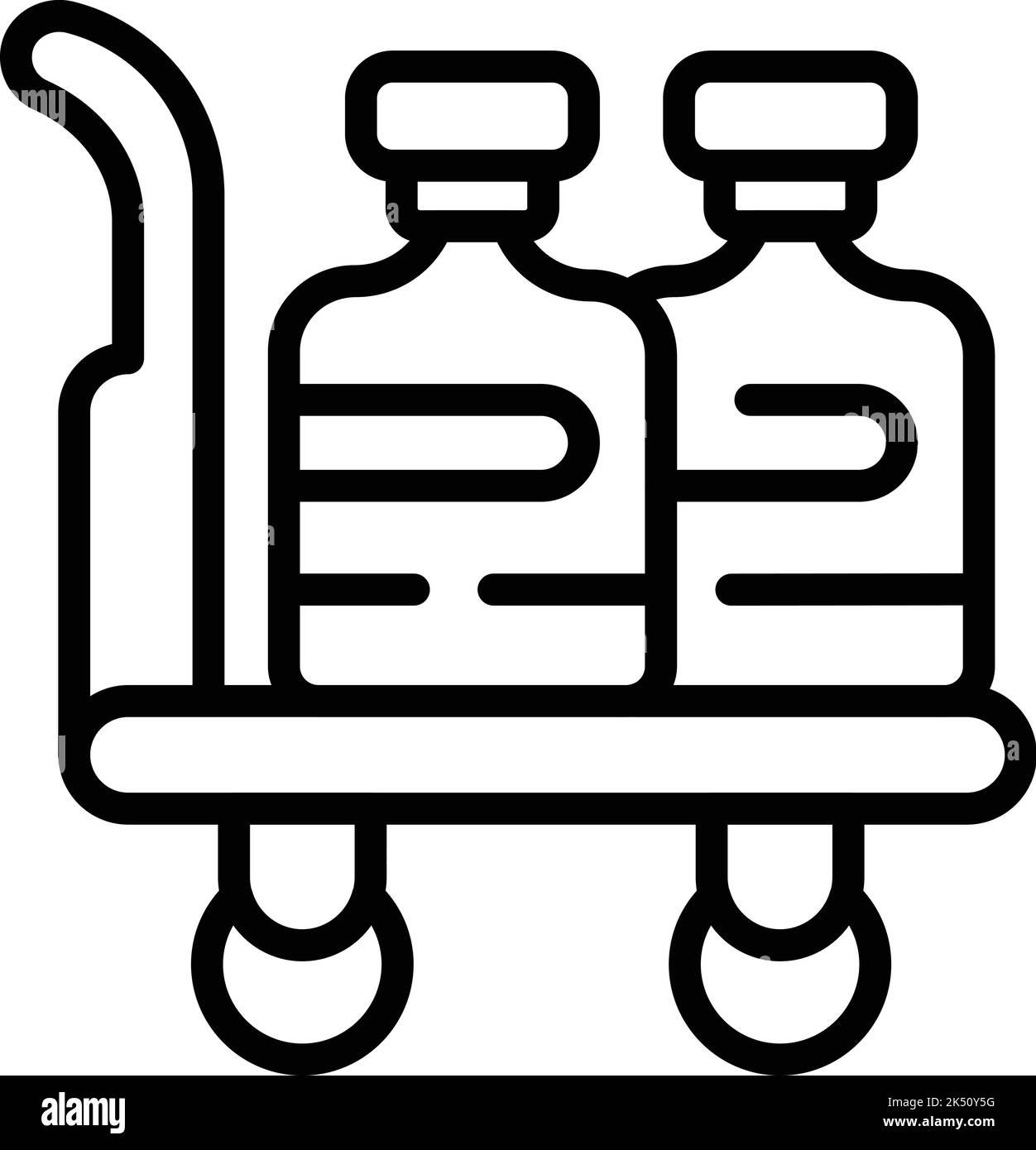 Cart water delivery icon outline vector. Mineral industry. Carry