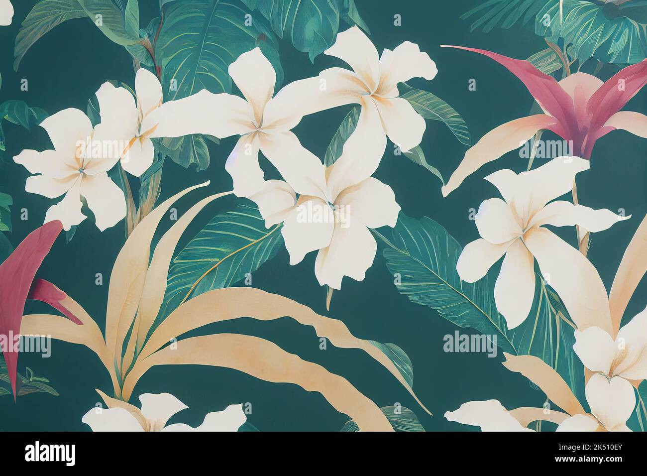 A seamless pattern of a spring background with white flowers Stock ...