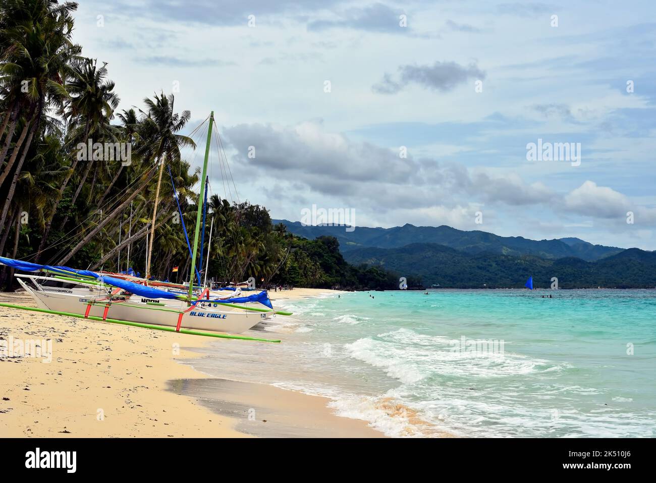 Boracay Island, Philippines, July 10, 2022, tourist spot in central Philippines, lot of visitors