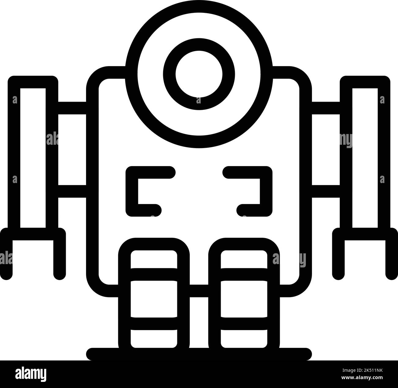 Robot child icon outline vector. Cute mascot. Android ai Stock Vector ...