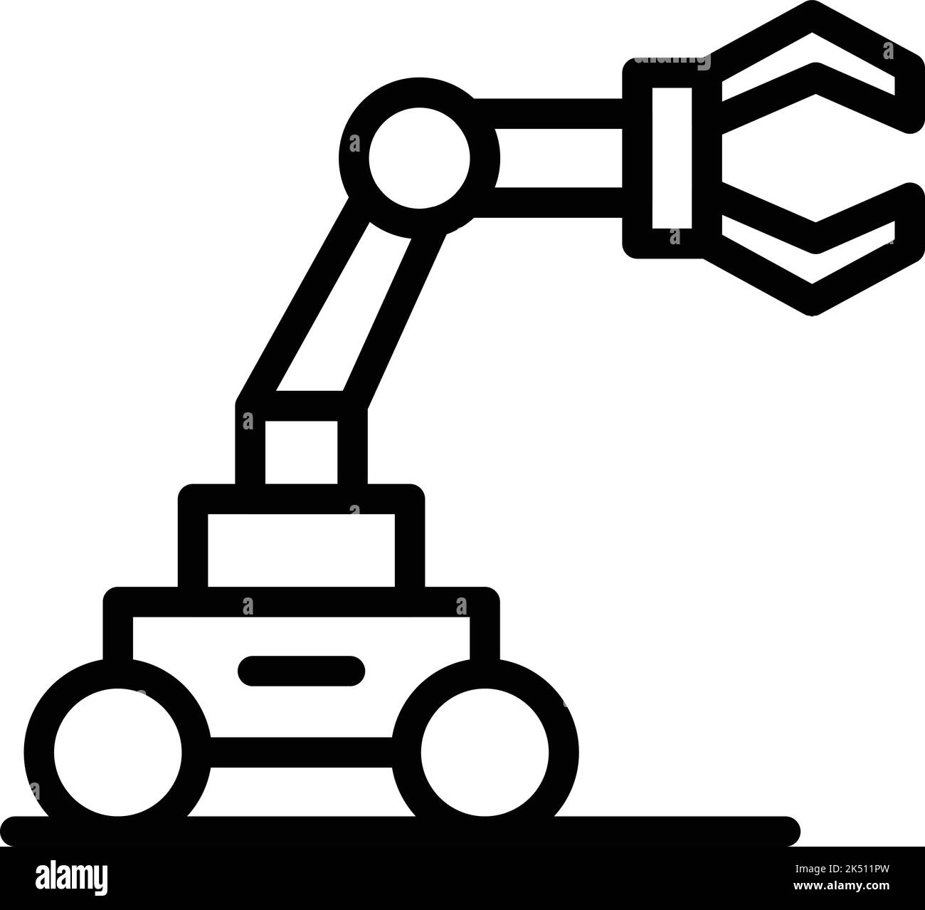 Wheel hand robot icon outline vector. Future mascot. Smart space Stock ...