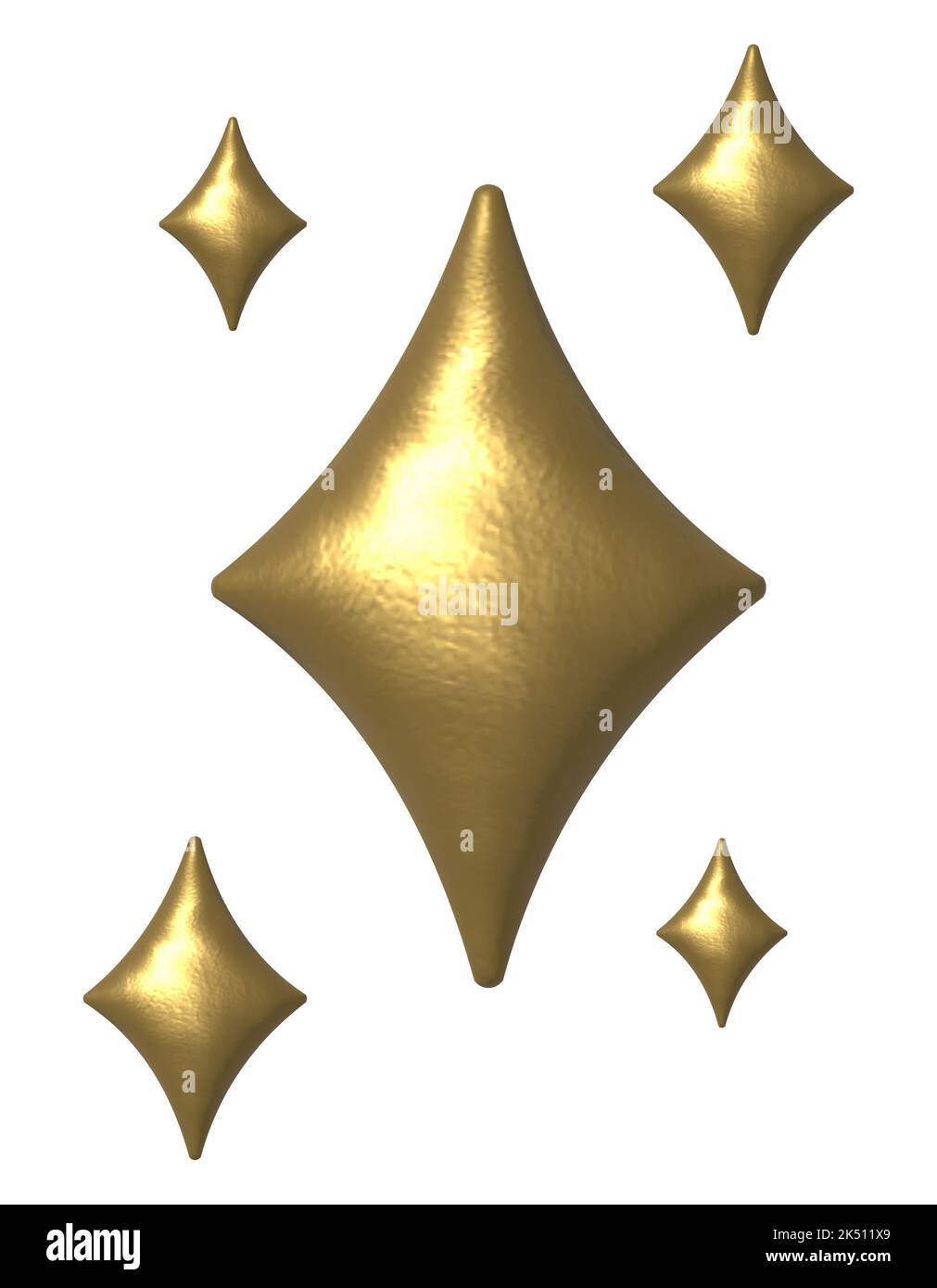 3D gold star sparkle icon. Holiday element sparkles symbols. Magic shiny flash, bright firework. Realistic glossy plastic 3d render design illustratio Stock Photo