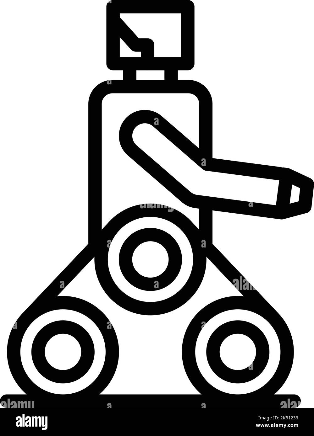 Wheel robot icon outline vector. Cute bot. Ai child Stock Vector Image ...