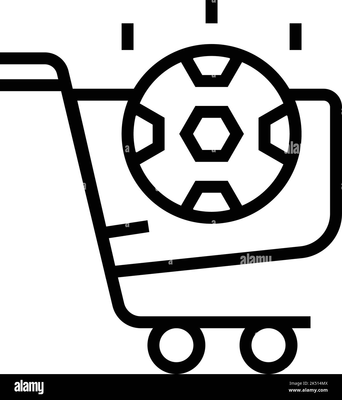 Soccer shop cart icon outline vector. Sport store. Center equipment ...