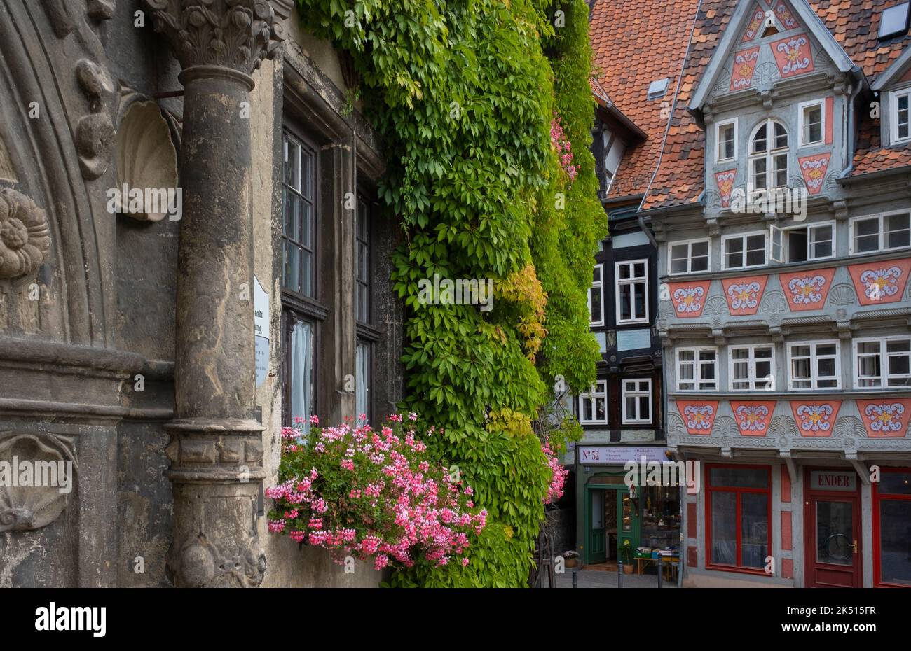 Quedlinburg UNESCO heritage town in Lower Saxony , Germany Stock Photo