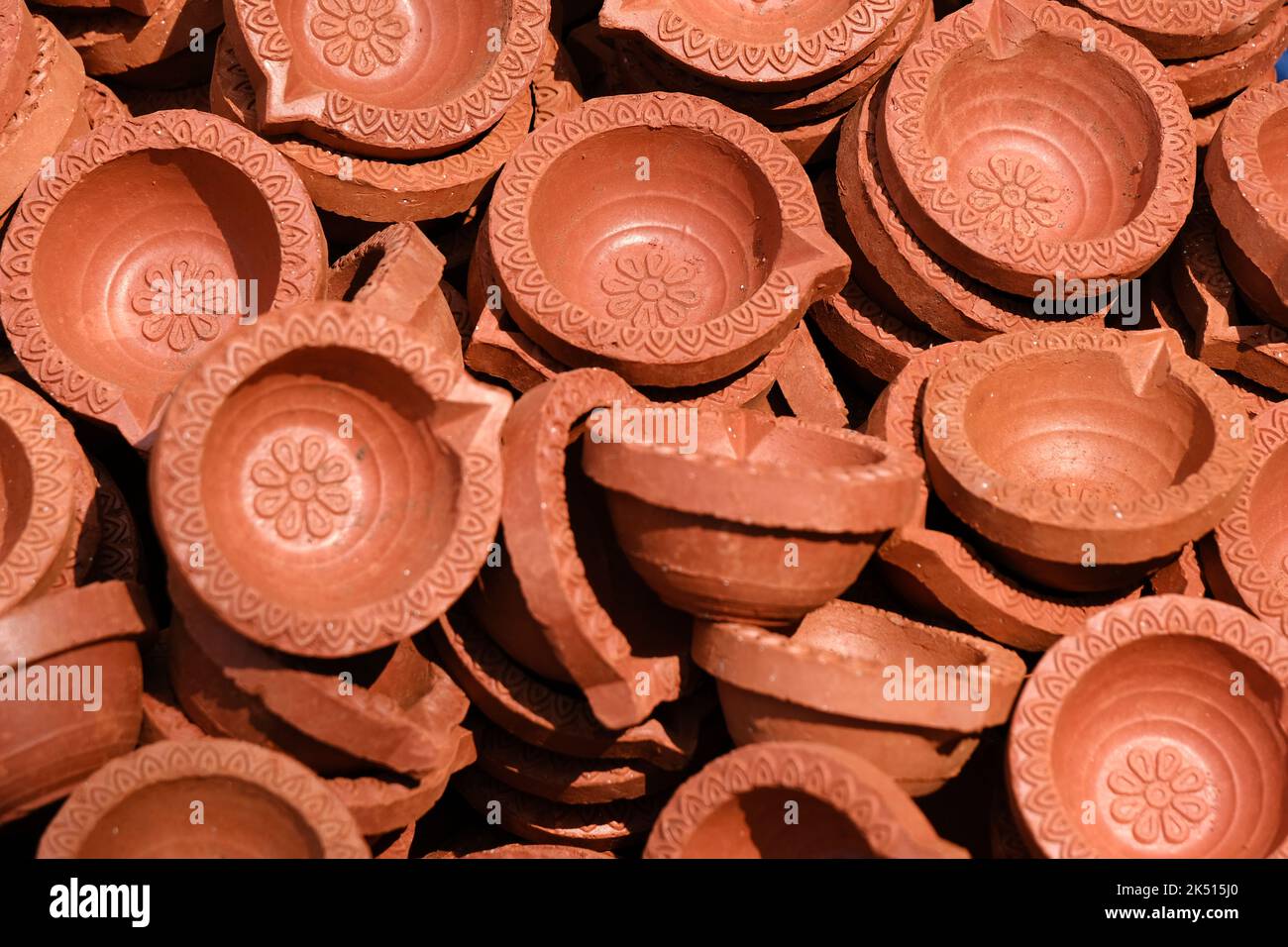 Clay Diyas Oil Lamps Light Deepam For Indian Festivals 4 Pieces