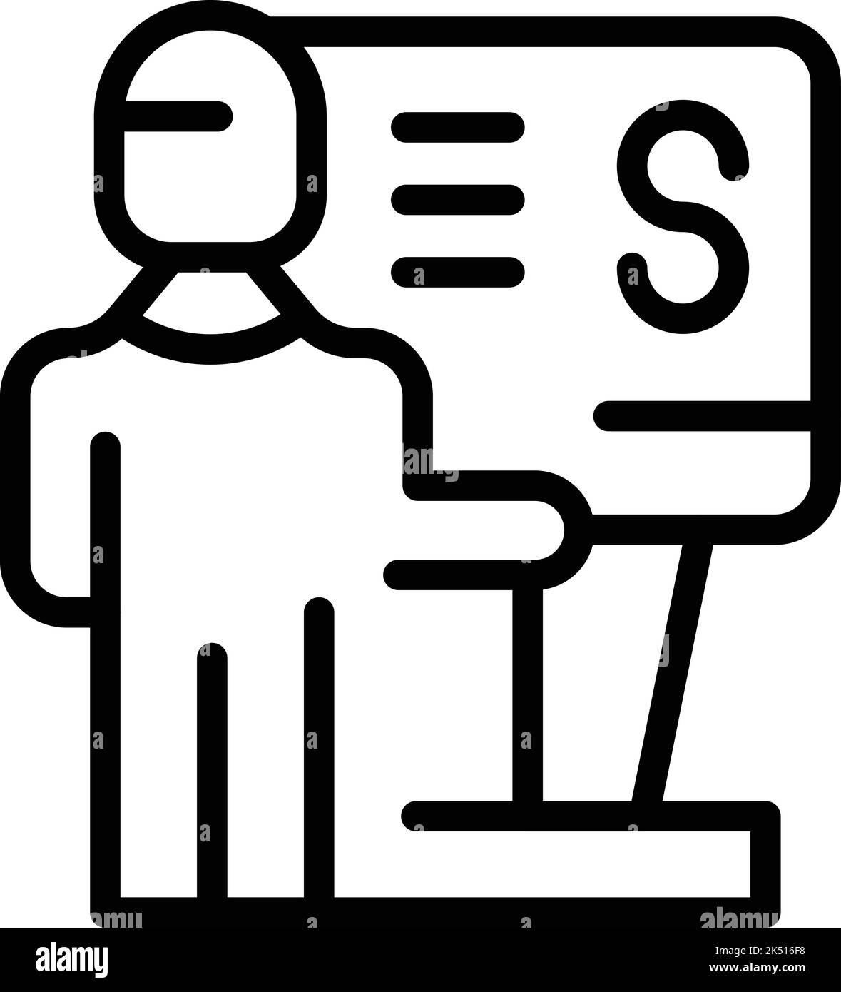 Staff training icon outline vector. Course seminar. Meeting group Stock