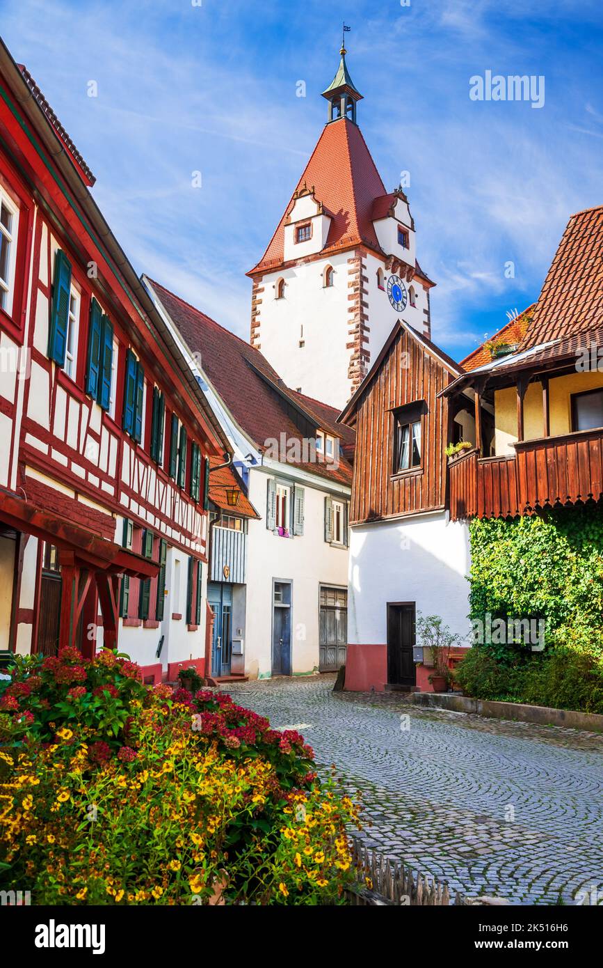 Gengenbach, Germany - Kinzigtor tower in famous beautiful small town in Schwarzwald (Black Forest), Baden Wurttemberg land. Stock Photo