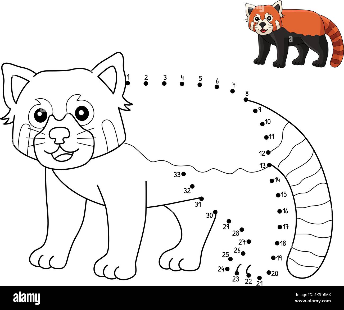 dot-to-dot-red-panda-isolated-coloring-page-stock-vector-image-art