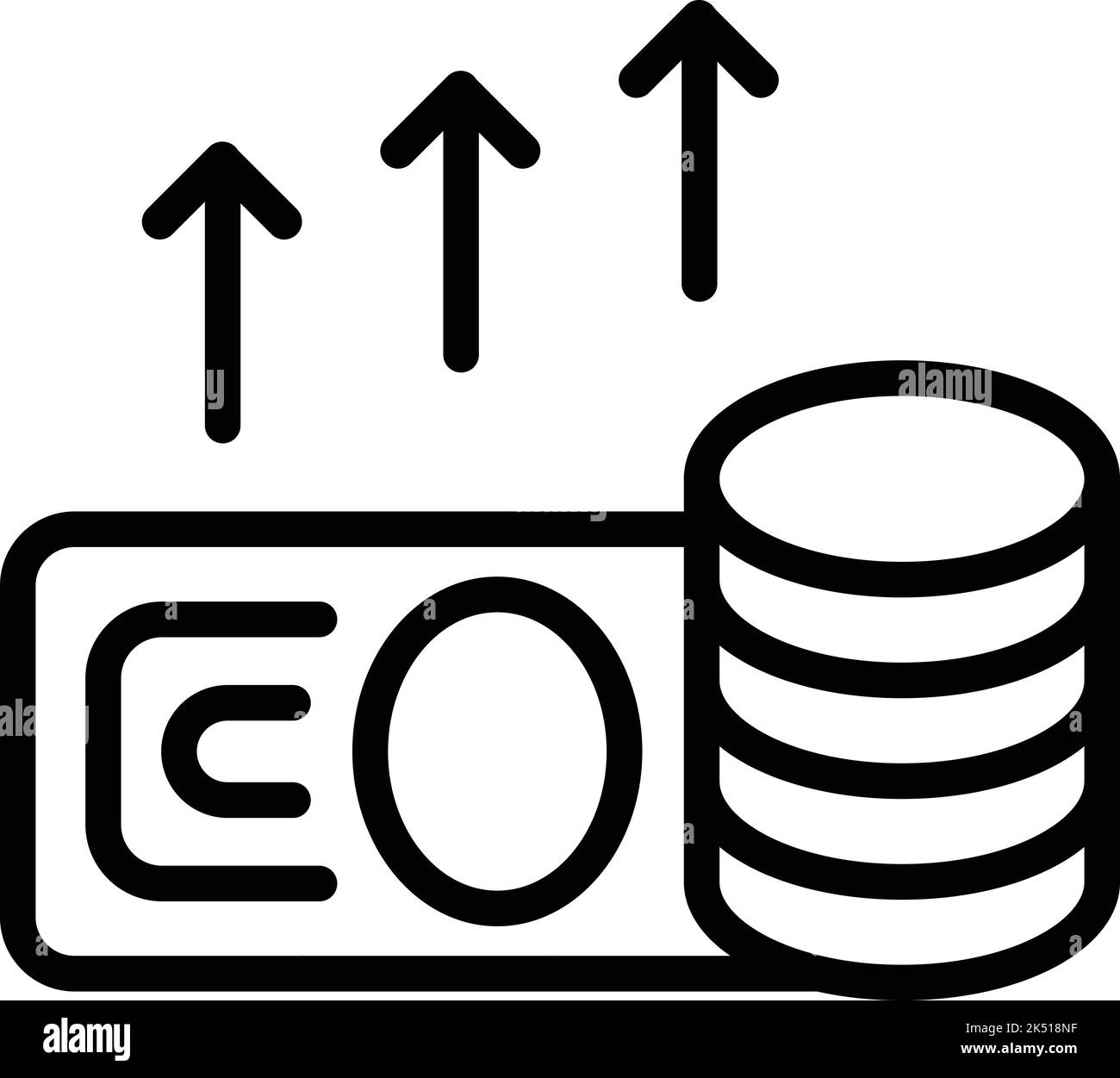 Loan chart icon outline vector. Fund grow. Money profit Stock Vector ...