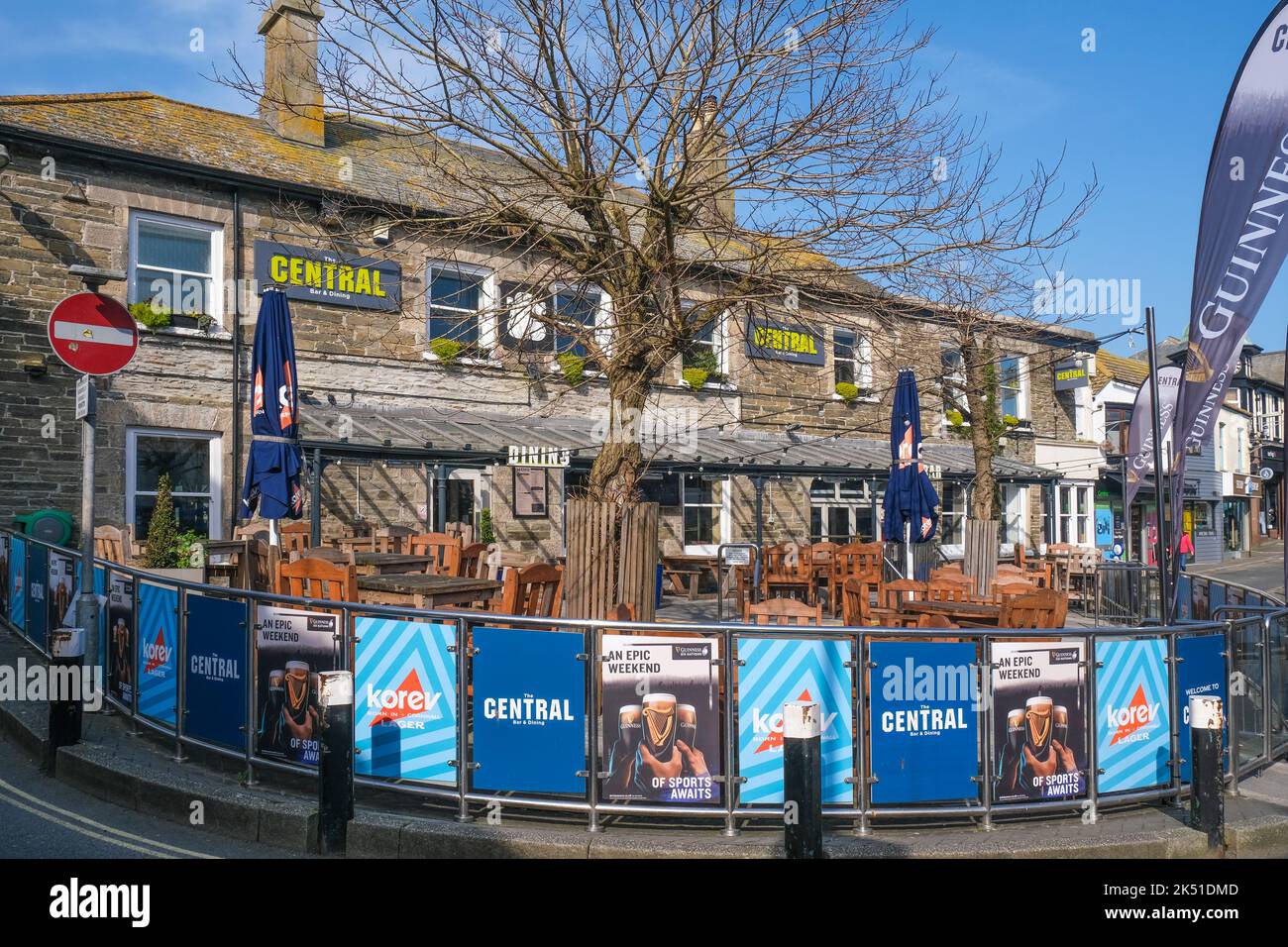 The Central pub in Newquay Town centre in Cornwall in the UK Stock