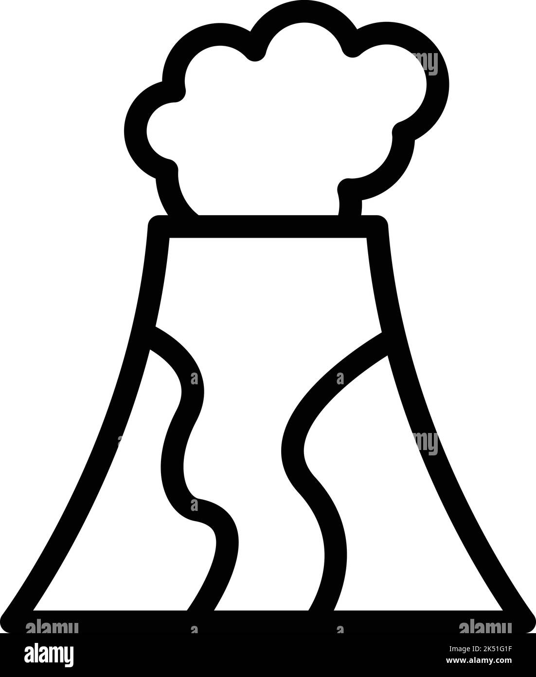 Eruption volcano icon outline vector. Lava fire. Mountain vulcano Stock ...