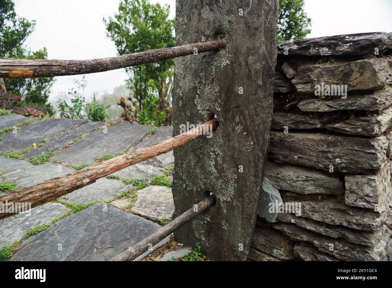 A traditional farm gate in the Nepali Himalayan region near Banskarka
